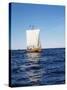 Replica of the Viking Oseberg Ship, Haholmen, West Norway, Norway, Scandinavia-David Lomax-Stretched Canvas