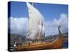 Replica, Oseberg, Viking Ship, West Norway, Norway, Scandinavia-David Lomax-Stretched Canvas