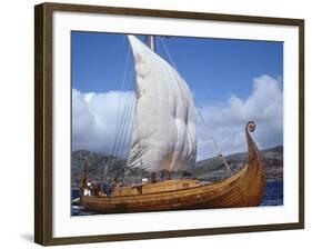 Replica, Oseberg, Viking Ship, West Norway, Norway, Scandinavia-David Lomax-Framed Photographic Print