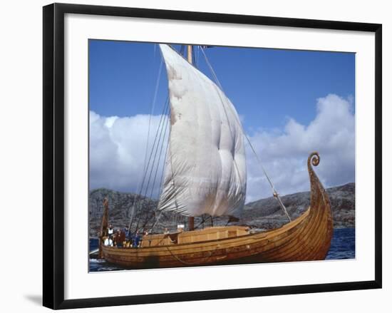 Replica, Oseberg, Viking Ship, West Norway, Norway, Scandinavia-David Lomax-Framed Photographic Print