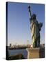 Replica Statue of Liberty, Tokyo Tower, Rainbow Bridge, Tokyo Bay, Tokyo, Japan-Gavin Hellier-Stretched Canvas