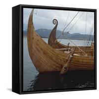 Replica Viking Ships, Oseberg and Gaia, Haholmen, West Norway, Norway, Scandinavia, Europe-David Lomax-Framed Stretched Canvas