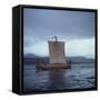 Replica Viking Ships, Oseberg, West Norway, Norway, Scandinavia, Europe-David Lomax-Framed Stretched Canvas