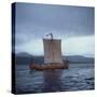 Replica Viking Ships, Oseberg, West Norway, Norway, Scandinavia, Europe-David Lomax-Stretched Canvas