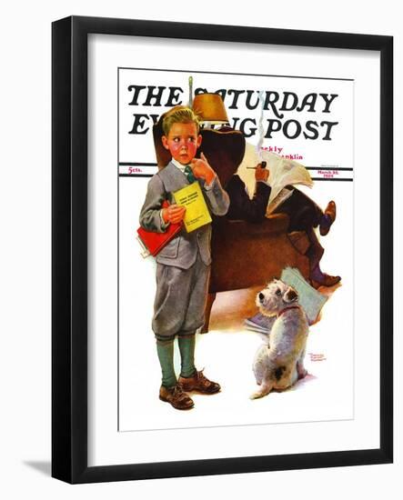 "Report Card," Saturday Evening Post Cover, March 25, 1939-Frances Tipton Hunter-Framed Premium Giclee Print