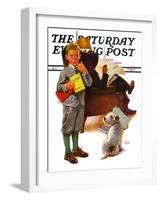 "Report Card," Saturday Evening Post Cover, March 25, 1939-Frances Tipton Hunter-Framed Premium Giclee Print