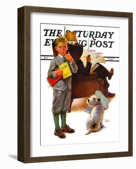 "Report Card," Saturday Evening Post Cover, March 25, 1939-Frances Tipton Hunter-Framed Giclee Print