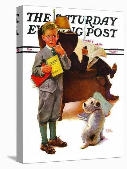 "Report Card," Saturday Evening Post Cover, March 25, 1939-Frances Tipton Hunter-Stretched Canvas