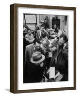 Reporters at White House after Dwight D. Eisenhower's Stroke-null-Framed Photographic Print