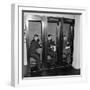 Reporters in Telephone Booths in White House Press Room, Ca, 1937-null-Framed Photo