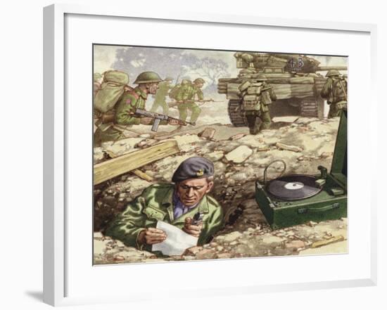 Reporting from the Normandy Landings-Pat Nicolle-Framed Giclee Print