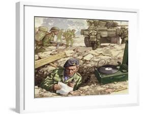 Reporting from the Normandy Landings-Pat Nicolle-Framed Giclee Print