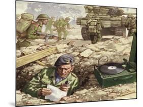 Reporting from the Normandy Landings-Pat Nicolle-Mounted Giclee Print