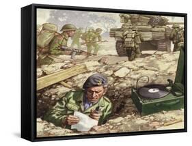 Reporting from the Normandy Landings-Pat Nicolle-Framed Stretched Canvas