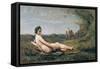 Repose, 1860-Jean-Baptiste-Camille Corot-Framed Stretched Canvas