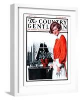 "Repotting Her Plants," Country Gentleman Cover, April 18, 1925-Harold Brett-Framed Giclee Print