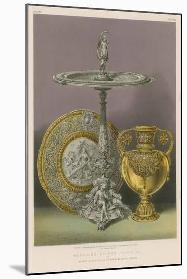 Repousse Silver Table Etc by Messrs Elkington and Co, Birmingham and London-null-Mounted Giclee Print