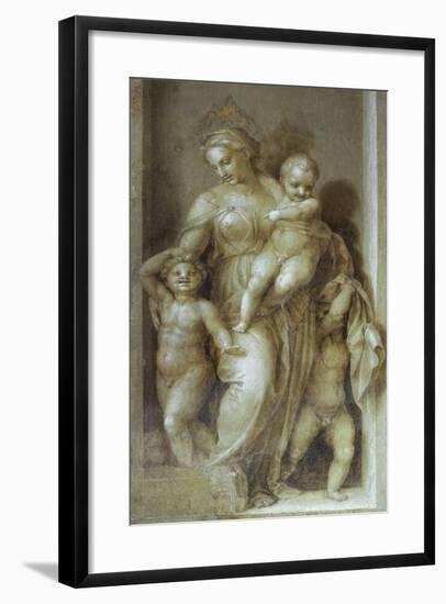 Representation of Charity, Detail from Stories of St John-null-Framed Giclee Print