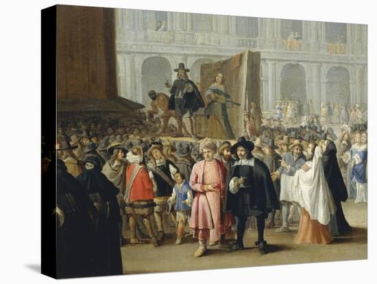 Representation of Comedians During the Carnival in St Mark's Square in Venice-null-Stretched Canvas