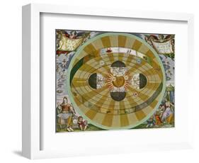 Representation of His System Showing Earth Circling the Sun-Andreas Cellarius-Framed Photographic Print