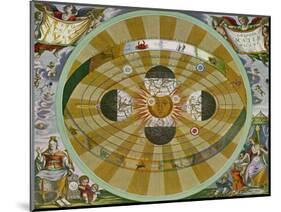 Representation of His System Showing Earth Circling the Sun-Andreas Cellarius-Mounted Photographic Print