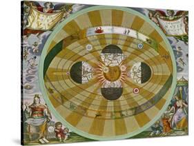 Representation of His System Showing Earth Circling the Sun-Andreas Cellarius-Stretched Canvas