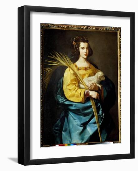 Representation of Saint Agnes Painting by Francisco De Zurbaran (1598-1664) (Ec.Esp.) 17Th Century-Francisco de Zurbaran-Framed Giclee Print