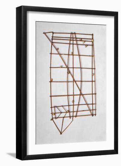 Representation of the Marshall Islands Made with Listels of Palm Tree and Shells-null-Framed Giclee Print