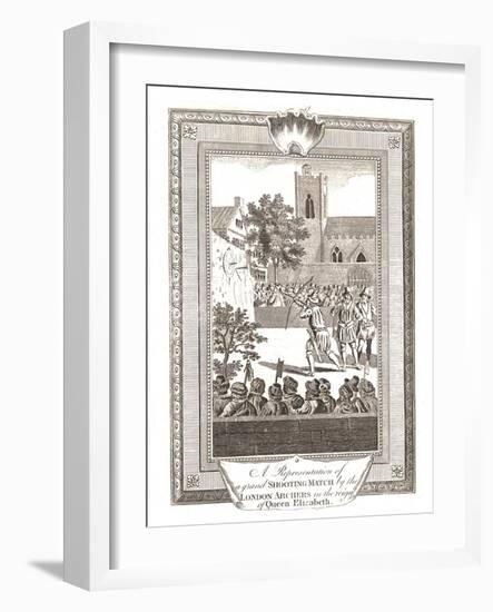 Representations of the Shooting Match by the London Archers in the Reign of Queen Elizabeth, 1793-null-Framed Giclee Print