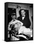 Representative Ned Patton Watching Barber at Work in the House Barber Shop-null-Framed Stretched Canvas