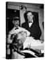 Representative Ned Patton Watching Barber at Work in the House Barber Shop-null-Stretched Canvas