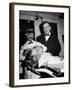 Representative Ned Patton Watching Barber at Work in the House Barber Shop-null-Framed Photographic Print