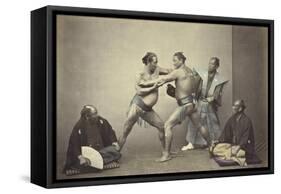 Representatives of Nio, the Japanese Hercules, 1866-7-Felice Beato-Framed Stretched Canvas
