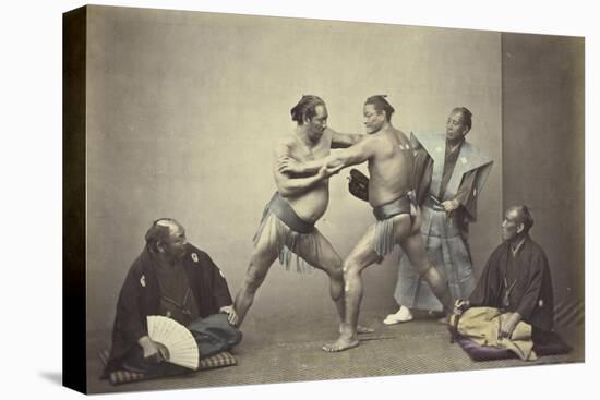 Representatives of Nio, the Japanese Hercules, 1866-7-Felice Beato-Stretched Canvas