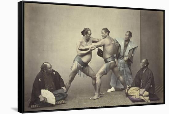 Representatives of Nio, the Japanese Hercules, 1866-7-Felice Beato-Framed Stretched Canvas