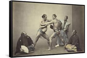 Representatives of Nio, the Japanese Hercules, 1866-7-Felice Beato-Framed Stretched Canvas