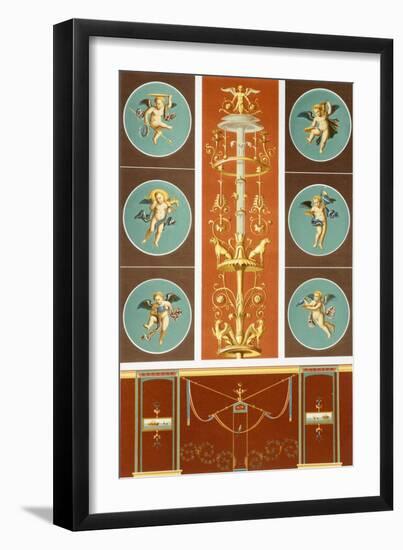 Reproduction of a Fresco Depicting Mythological Subjects, from the Houses and Monuments of Pompeii-Fausto and Felice Niccolini-Framed Giclee Print