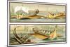 Reproduction of a Fresco Depicting Roman Ships, from the Houses and Monuments of Pompeii-Fausto and Felice Niccolini-Mounted Giclee Print