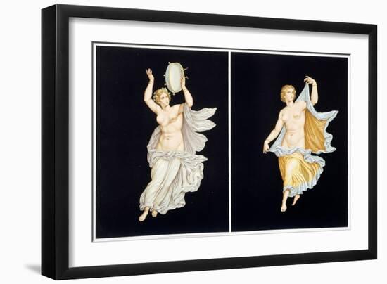 Reproduction of a Fresco Depicting Two Bacchae, from the Houses and Monuments of Pompeii-Fausto and Felice Niccolini-Framed Giclee Print