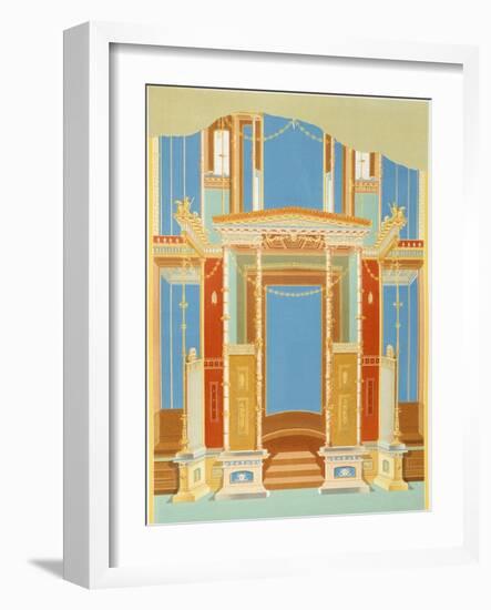 Reproduction of a Fresco from the Atrium of a House, the Houses and Monuments of Pompeii-Fausto and Felice Niccolini-Framed Giclee Print