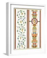 Reproduction of a Fresco with Ornamental Motifs, from the Houses and Monuments of Pompeii-Fausto and Felice Niccolini-Framed Giclee Print