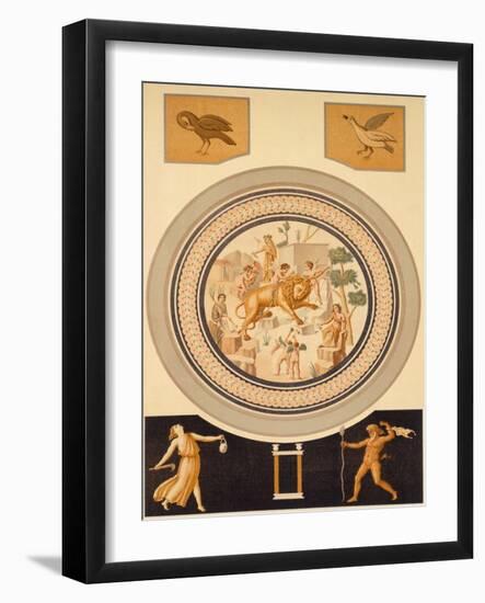 Reproduction of a Mosaic Depicting a Chained Lion and Animals-Fausto and Felice Niccolini-Framed Giclee Print