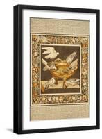 Reproduction of a Mosaic Depicting Some Doves on a Golden Basin-Fausto and Felice Niccolini-Framed Giclee Print