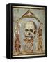 Reproduction of a Mosaic with Masonic Symbols, from the Houses and Monuments of Pompeii-Fausto and Felice Niccolini-Framed Stretched Canvas