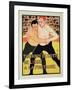 Reproduction of a Poster Advertising a Wrestling Tournament, at the Fountain, Liege, Belgium, 1899-Armand Rossenfosse-Framed Giclee Print