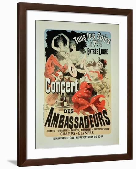 Reproduction of a Poster Advertising an "Ambassadors' Concert," Champs Elysees, Paris, 1884-Jules Chéret-Framed Giclee Print