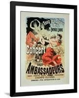 Reproduction of a Poster Advertising an "Ambassadors' Concert," Champs Elysees, Paris, 1884-Jules Chéret-Framed Giclee Print