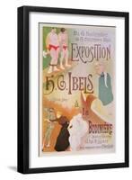 Reproduction of a Poster Advertising an Exhibition by H. G. Ibels, at the Bodiniere, Rue St Lazare,-Henri-Gabriel Ibels-Framed Giclee Print