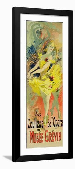 Reproduction of a Poster Advertising "Back-Stage at the Opera," Musee Grevin, 1891-Jules Chéret-Framed Giclee Print