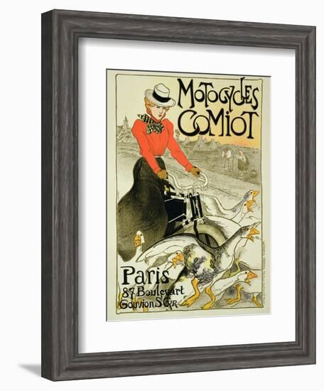 Reproduction of a Poster Advertising Comiot Motorcycles, 1899-Théophile Alexandre Steinlen-Framed Giclee Print